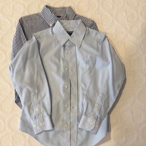 Brooks Brothers Polo Ralph Lauren Striped Kids Boys Button Down Dress Shirts XS